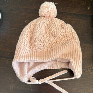 H&M Knit Pom Pom Hat Light Pink 2T Girls Outdoor Winter Snow Warm